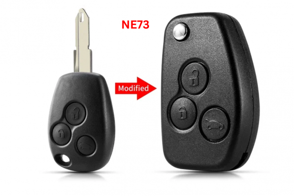Μετατροπή Flip Σε Νέο Κέλυφος Κλειδιού Για Renault Megane-Modus-Espace-Laguna-Logan-Clio-Kango - Nissan Dacia Με 3 Κουμπιά & Λάμα NE73