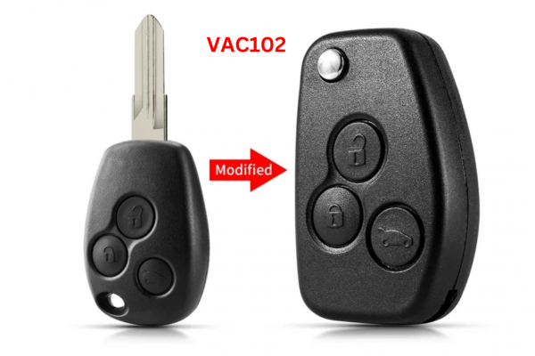 Μετατροπή Flip Σε Νέο Κέλυφος Κλειδιού Για Renault Megane-Modus-Espace-Laguna-Logan-Clio-Kango - Nissan Dacia Με 3 Κουμπιά & Λάμα VAC102