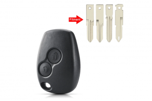 Ανταλλακτικά Κουμπιά Με Καπάκι Για Κέλυφος Κλειδιού Renault Megane-Modus-Espace-Laguna-Logan-Clio-Kango - Nissan Dacia Με 2 Κουμπιά ( Μόνο Για λάμες HU-VAC)