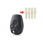 Ανταλλακτικά Κουμπιά Με Καπάκι Για Κέλυφος Κλειδιού Renault Megane-Modus-Espace-Laguna-Logan-Clio-Kango - Nissan Dacia Με 3 Κουμπιά ( Μόνο Για λάμες HU-VAC)