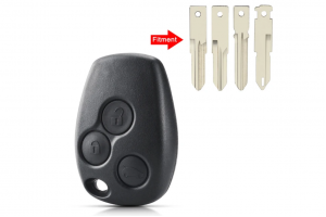 Ανταλλακτικά Κουμπιά Με Καπάκι Για Κέλυφος Κλειδιού Renault Megane-Modus-Espace-Laguna-Logan-Clio-Kango - Nissan Dacia Με 3 Κουμπιά ( Μόνο Για λάμες HU-VAC)