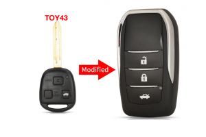 Μετατροπή Flip Σε Νέο Κέλυφος Κλειδιού Toyota Camry-Corolla-Prado-RAV4-Kluger-Cruiser Με 3 Κουμπιά & Λάμα TOY43