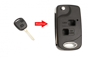 Μετατροπή Flip Σε Νέο Κέλυφος Κλειδιού Για Toyota Yaris Carina Corolla Avensis Με 2 Κουμπιά & Λάμα TOY43