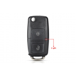 Κέλυφος Κλειδιού Flip Για Volkswagen Polo-Passat-B5-Tiguan-Golf Seat-Skoda Με 2 Κουμπιά Μεσαίο Φωτάκι