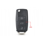 Κέλυφος Κλειδιού Flip Για Volkswagen Polo-Passat-B5-Tiguan-Golf Seat-Skoda Με 2 Κουμπιά Μεσαίο Φωτάκι