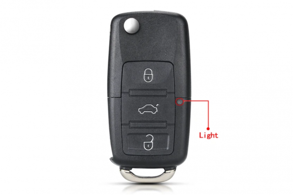 Κέλυφος Κλειδιού Flip Για Volkswagen Polo-Passat-B5-Tiguan-Golf Seat-Skoda Με 3 Κουμπιά Μεσαίο Φωτάκι