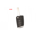 Κέλυφος Κλειδιού Flip Για Volkswagen Passat-Golf 7-MK7 - Seat Leon - Skoda Octavia Με 3 Κουμπιά & Λάμα HU66