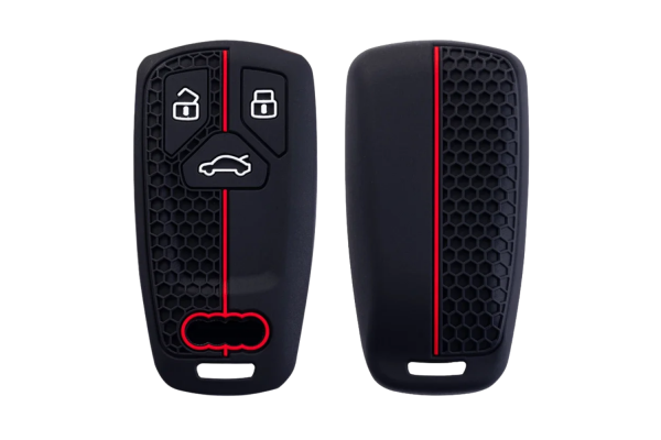 Wevora Κάλυμμα Σιλικόνης Μαύρο-Κόκκινο Για Κλειδί Audi A4-A5-Q5-Q7-TT Με 3 Κουμπιά