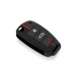 Wevora Κάλυμμα Σιλικόνης Μαύρο-Κόκκινο Για Κλειδί Audi A2-A3-A4-A6-A6L-A8-Q7-TT Με 3 Κουμπιά