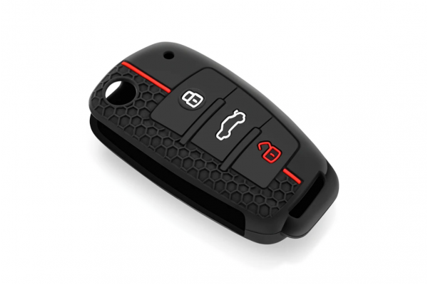 Wevora Κάλυμμα Σιλικόνης Μαύρο-Κόκκινο Για Κλειδί Audi A2-A3-A4-A6-A6L-A8-Q7-TT Με 3 Κουμπιά