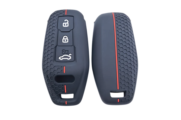Wevora Κάλυμμα Σιλικόνης Μαύρο-Κόκκινο Για Κλειδί Audi A5-A6-Q5-Q6 Με 3 Κουμπιά