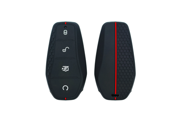 Wevora Κάλυμμα Σιλικόνης Μαύρο-Κόκκινο Για Κλειδί BYD Models Με 4 Κουμπιά