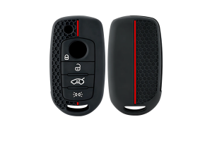 Wevora Κάλυμμα Σιλικόνης Μαύρο-Κόκκινο Για Fiat 500X-Tipo Με 4 Κουμπιά