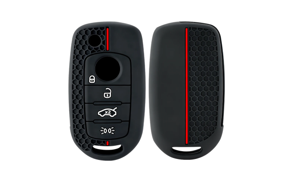 Wevora Κάλυμμα Σιλικόνης Μαύρο-Κόκκινο Για Fiat 500X-Tipo Με 4 Κουμπιά