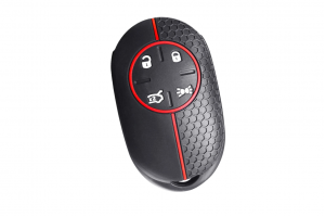 Wevora Κάλυμμα Σιλικόνης Μαύρο-Κόκκινο Για Fiat 500-EV-500e-Topolino Με 3 Κουμπιά Wevora Κάλυμμα Σιλικόνης Μαύρο-Κόκκινο Για Fiat 500-EV-500e-Topolino Με 3 Κουμπιά