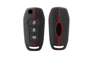 Wevora Κάλυμμα Σιλικόνης Μαύρο-Κόκκινο Για Ford Mondeo-Fiesta-Puma Με 3 Κουμπιά