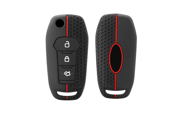 Wevora Κάλυμμα Σιλικόνης Μαύρο-Κόκκινο Για Ford Mondeo-Fiesta-Puma Με 3 Κουμπιά