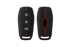 Wevora Κάλυμμα Σιλικόνης Μαύρο-Κόκκινο Για Ford Mondeo-Fiesta-Puma-Kuga-Mustang Με 3 Κουμπιά