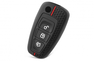 Wevora Κάλυμμα Σιλικόνης Μαύρο-Κόκκινο Για Ford Focus Mondeo Fiesta Με 3 Κουμπιά