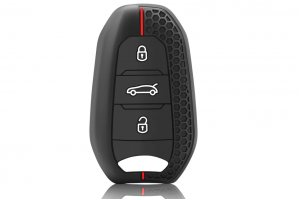 Wevora Κάλυμμα Σιλικόνης Μαύρο-Κόκκινο Για Peugeot 207-208-3008-206-308-508-2008-407-5008 - Citroen C3-C4-C5 Με 3 Κουμπιά