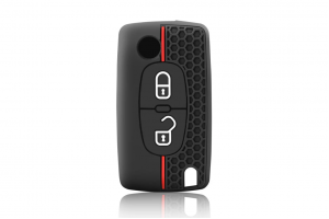 Wevora Κάλυμμα Σιλικόνης Μαύρο-Κόκκινο Για Citroen C3 C4 C5 C6 - Peugeot 307 308 407 408 Με 2 Κουμπιά