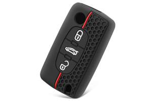 Wevora Κάλυμμα Σιλικόνης Μαύρο-Κόκκινο Για Citroen C3 C4 C5 C6 - Peugeot 307 308 407 408 Με 3 Κουμπιά