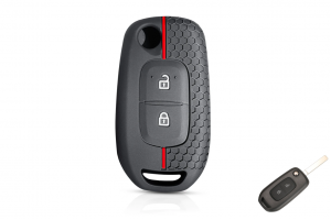 Wevora Κάλυμμα Σιλικόνης Μαύρο-Κόκκινο Για Renault - Dacia Με 2 Κουμπιά 