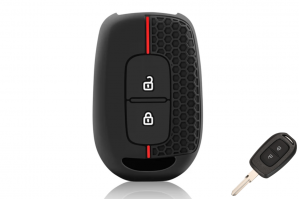 Wevora Κάλυμμα Σιλικόνης Μαύρο-Κόκκινο Για Renault Logan-Clio-Captur-Laguna-Scenic - Dacia Duster-Sandero Με 2 Κουμπιά 