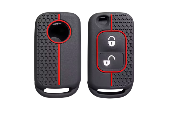 Wevora Κάλυμμα Σιλικόνης Μαύρο-Κόκκινο Για Smart Fortwo Με 2 Κουμπιά