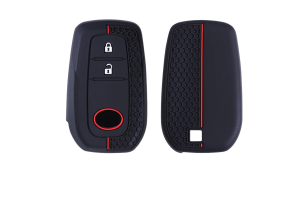 Wevora Κάλυμμα Σιλικόνης Μαύρο-Κόκκινο Για Toyota Yaris-Yaris Cross-Corolla Με 2 Κουμπιά