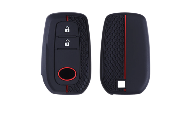 Wevora Κάλυμμα Σιλικόνης Μαύρο-Κόκκινο Για Toyota Yaris-Yaris Cross-Corolla Με 2 Κουμπιά