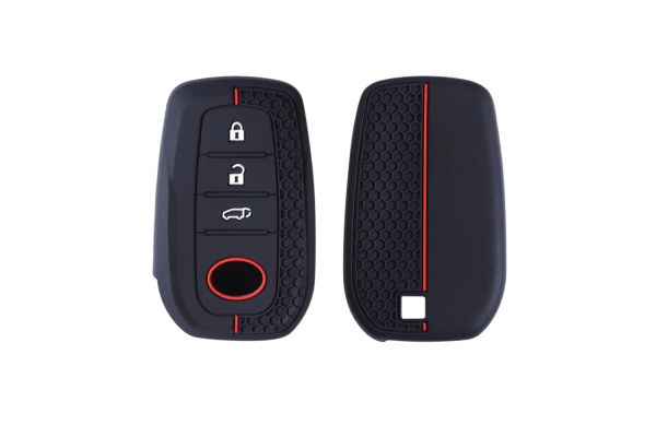 Wevora Κάλυμμα Σιλικόνης Μαύρο-Κόκκινο Για Toyota Yaris-Yaris Cross-Corolla Με 3 Κουμπιά