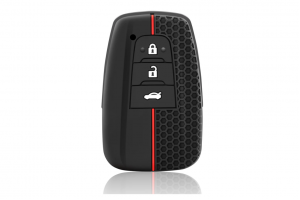 Wevora Κάλυμμα Σιλικόνης Μαύρο-Κόκκινο Για Toyota Corolla-Rav4-Camry-Chr Με 3 Κουμπιά