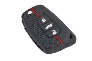 Wevora Κάλυμμα Σιλικόνης Μαύρο-Κόκκινο Για Toyota Auris-Corolla-Avensis-Verso-Yaris-Aygo Με 3 Κουμπιά