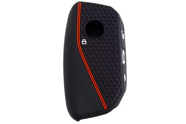 Wevora Κάλυμμα Σιλικόνης Μαύρο-Κόκκινο Για Κλειδί BMW iX1-iX2-iX-XM-X1-X2-X3-X5-X6-X7-M5-i5-i7 Με 3 Κουμπιά