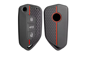 Wevora Κάλυμμα Σιλικόνης Μαύρο-Κόκκινο Για Volkswagen Golf-Jetta-Tiguan Με 3 Κουμπιά