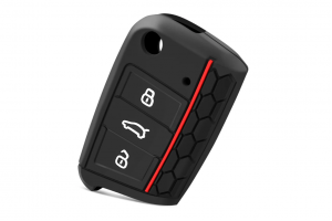 Wevora Κάλυμμα Σιλικόνης Μαύρο-Κόκκινο Για Volkswagen Passat-Golf 7-MK7 - Seat Leon - Skoda Octavia Με 3 Κουμπιά Wevora Κάλυμμα Σιλικόνης Μαύρο-Κόκκινο Για Volkswagen Passat-Golf 7-MK7 - Seat Leon - Skoda Octavia Με 3 Κουμπιά