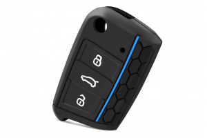 Wevora Κάλυμμα Σιλικόνης Μαύρο-Μπλε Για Volkswagen Passat-Golf 7-MK7 - Seat Leon - Skoda Octavia Με 3 Κουμπιά  Wevora Κάλυμμα Σιλικόνης Μαύρο-Μπλε Για Volkswagen Passat-Golf 7-MK7 - Seat Leon - Skoda Octavia Με 3 Κουμπιά