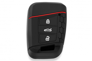 Wevora Κάλυμμα Σιλικόνης Μαύρο-Κόκκινο Για Volkswagen Polo-Passat-Tiguan - Skoda Octavia-Kodiaq - Seat Με 3 Κουμπιά Wevora Κάλυμμα Σιλικόνης Μαύρο-Κόκκινο Για Volkswagen Polo-Passat-Tiguan - Skoda Octavia-Kodiaq - Seat Με 3 Κουμπιά