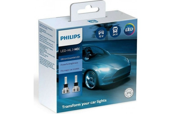 Philips H3 Ultinon Essential LED 12V / 24V 19W 2τμχ 11336UE2X2