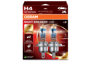 Osram Night Breaker +220% H4 12V 55W - 2 ΤΜΧ 64193NB220-2HB