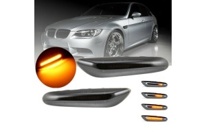 Πλαϊνά Φλας Φτερού Για Bmw 1 E81 / E82 / E87 / E88 / 3 E90 / E91 / E92 / E93 / X1 E84 / X3 E83 Led Dynamic Φιμέ 2 Τεμάχια