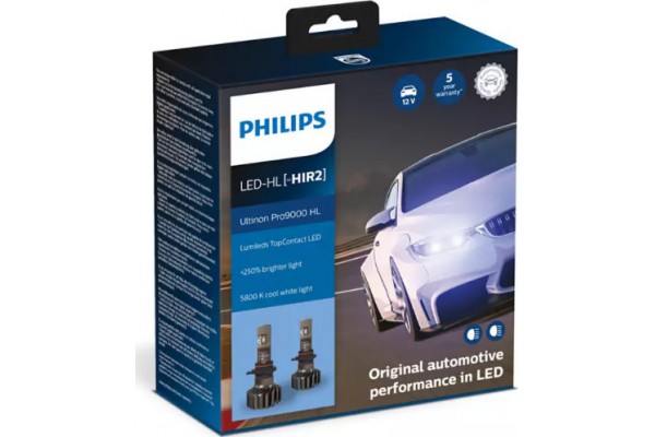 Philips Λάμπες Ultinon Pro9000 HL Led HIR2-9012 LED 5800K Ψυχρό Λευκό 12V 20W 2τμχ