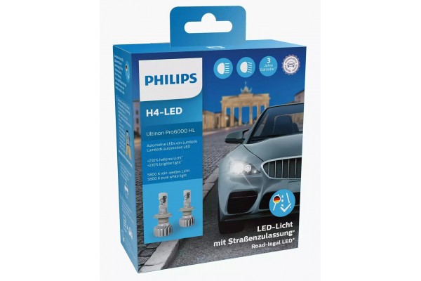 Philips H4 Ultinon Pro6000 LED 12V 20W 5800K PX26d 11342U6000X2