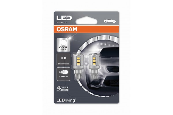 Osram Λάμπες Αυτοκινήτου LEDriving W16W LED 6000K Ψυχρό Λευκό 12V 2.16W 2τμχ