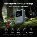 TOPDON V1200Air Φορητός Εκκινητής Μπαταρίας Αυτοκινήτου με Τρόμπα 1200A / 10.000mAh