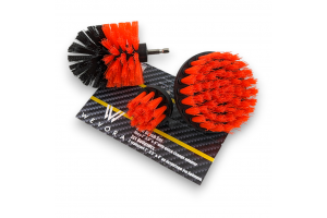 Wevora Σετ Βούρτσες Κόκκινες Γενικού Καθαρισμού Για Δράπανο - Stiff