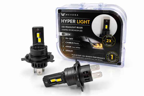Wevora Hyper Light H4 LED Λάμπες Προβολέων 35W 6500K CANBUS 5000LM 2τμχ WR-110 Wevora Hyper Light H4 LED Λάμπες Προβολέων 35W 6500K CANBUS 5000LM 2τμχ WR-110