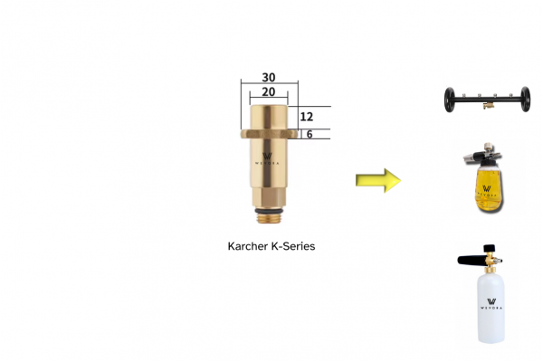 Wevora Μεταλλικός Αντάπτορας Karcher K2 - K7 Για Αφροποιήτες 