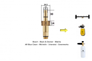Wevora Μεταλλικός Αντάπτορας Bosch - Black & Decker - Makita Για Αφροποιήτες